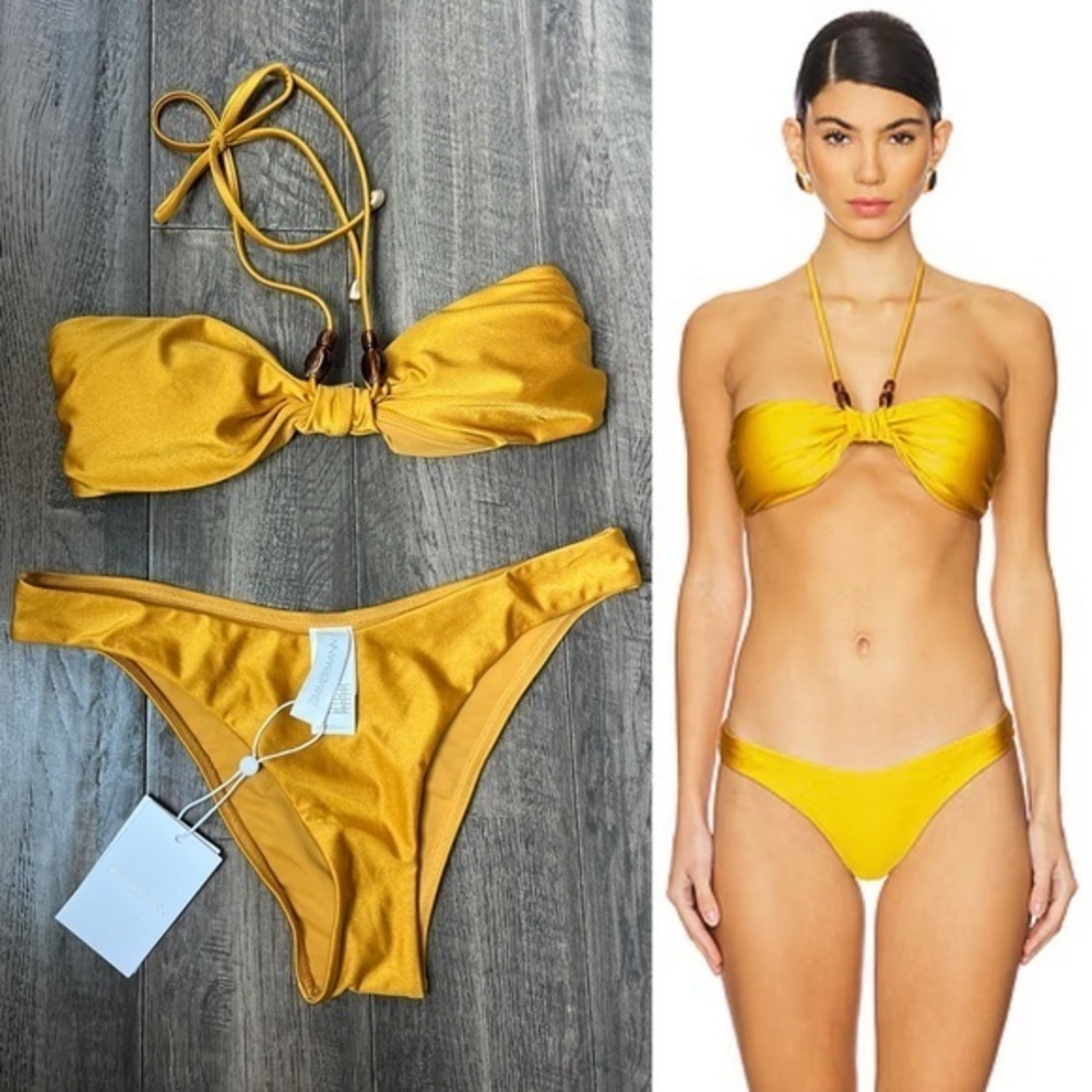 Zimmermann Wylie Halter Bikini Two Piece Set Swimsuit Size 1 US 6 $260 NWT